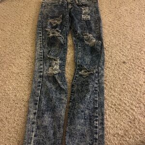 Flying Monkey Distressed Blue Jeans